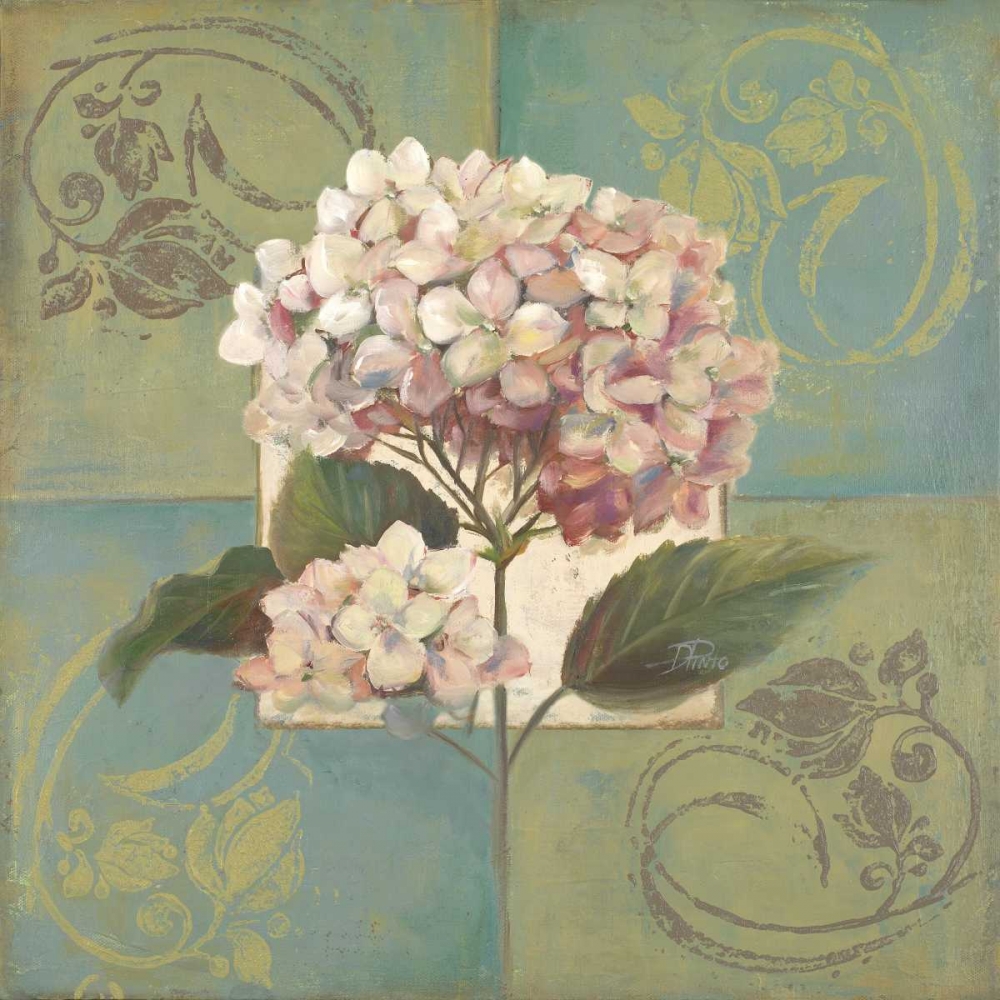 Wall Art Painting id:23726, Name: Hydrangeas on Green I, Artist: Pinto, Patricia