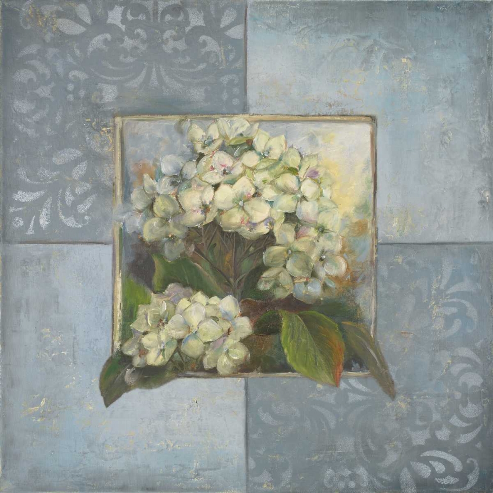 Wall Art Painting id:23858, Name: Hydrangeas on Blue II, Artist: Pinto, Patricia