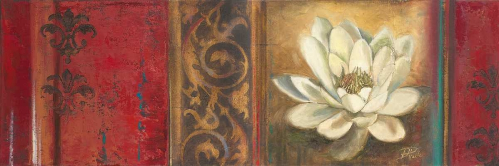 Wall Art Painting id:15345, Name: Red Eclecticism with Water Lily, Artist: Pinto, Patricia