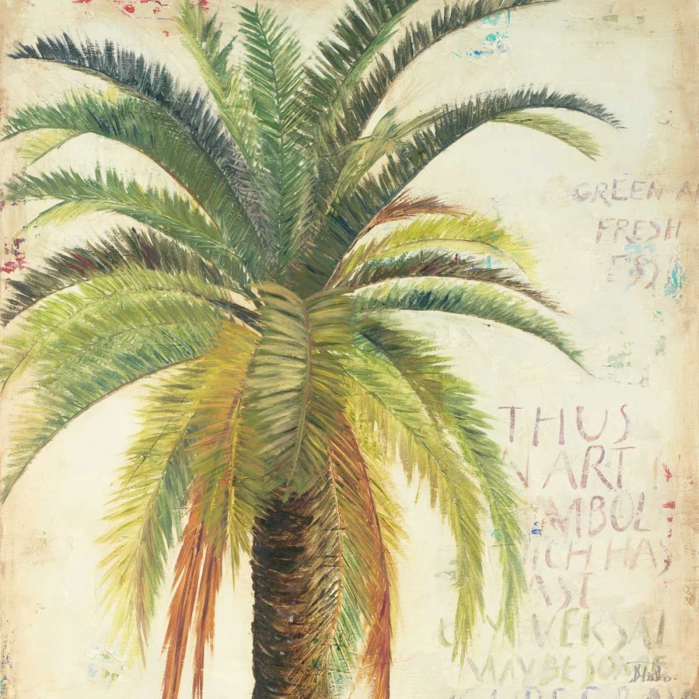 Wall Art Painting id:51748, Name: Palms and Scrolls Square II, Artist: Pinto, Patricia