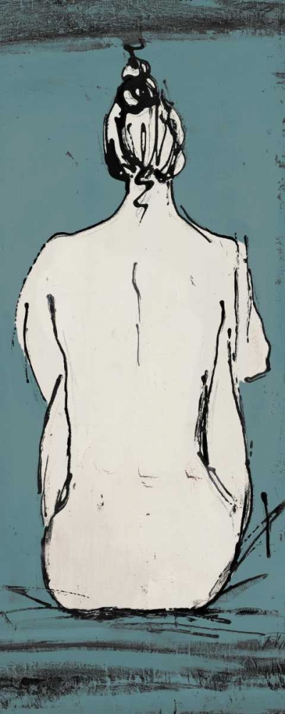 Wall Art Painting id:23987, Name: Nude Sketch on Blue II, Artist: Pinto, Patricia