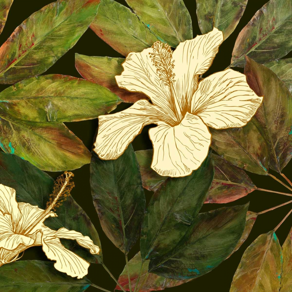 Wall Art Painting id:51043, Name: Hibiscus Leaves II, Artist: Pinto, Patricia