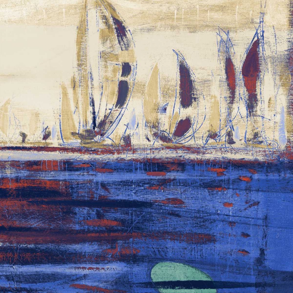 Wall Art Painting id:124074, Name: Blue Calm Waters Square II, Artist: Kingsley