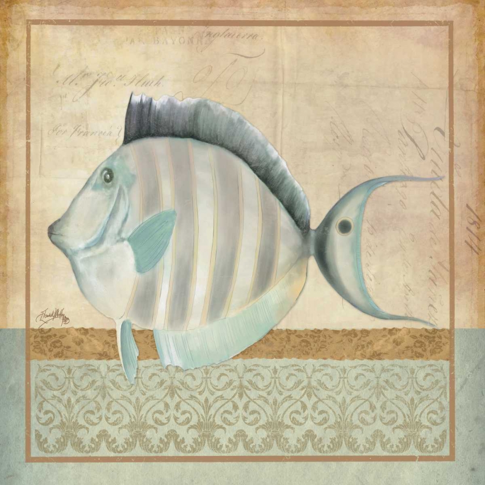 Wall Art Painting id:24087, Name: Vintage Fish III, Artist: Medley, Elizabeth