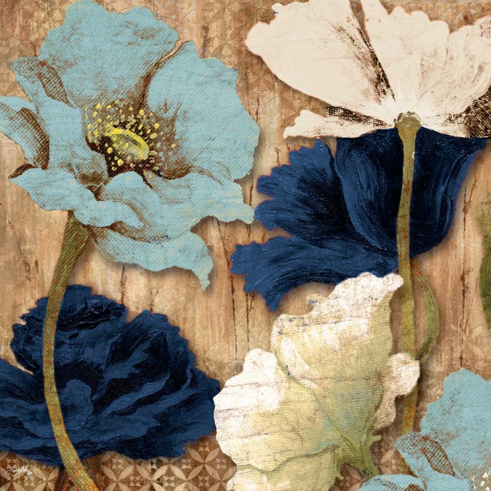 Wall Art Painting id:24349, Name: Blue Joyful Poppies II, Artist: Medley, Elizabeth