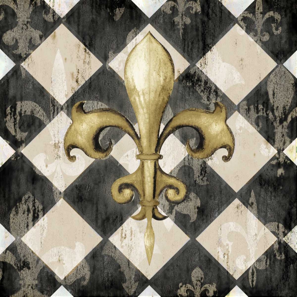 Wall Art Painting id:24373, Name: Black Diamond Fleur de Lys II, Artist: Edwins, Hugo