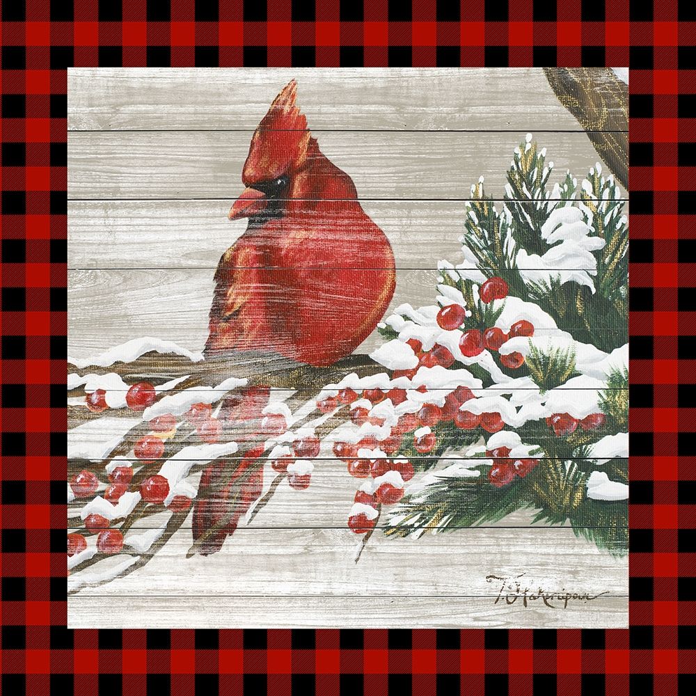 Wall Art Painting id:207263, Name: Winter Red Bird III, Artist: Hakimipour, Tiffany