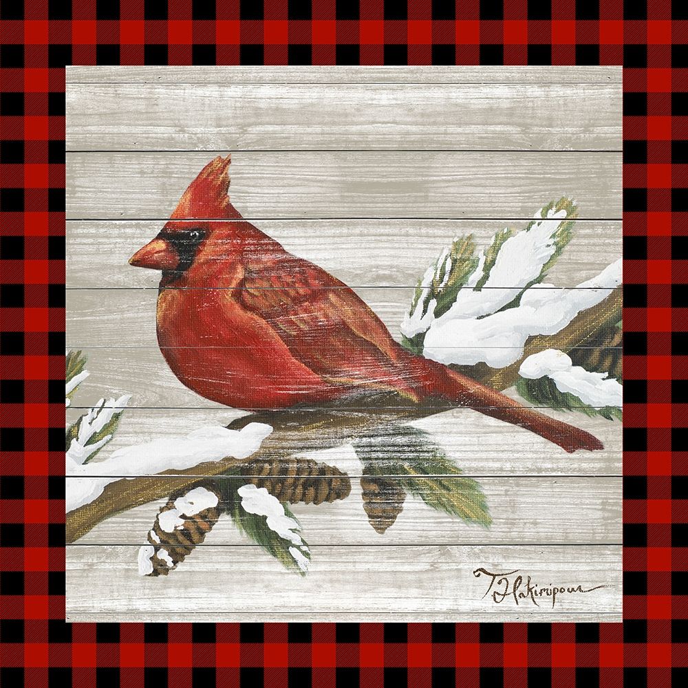 Wall Art Painting id:207265, Name: Winter Red Bird IV, Artist: Hakimipour, Tiffany