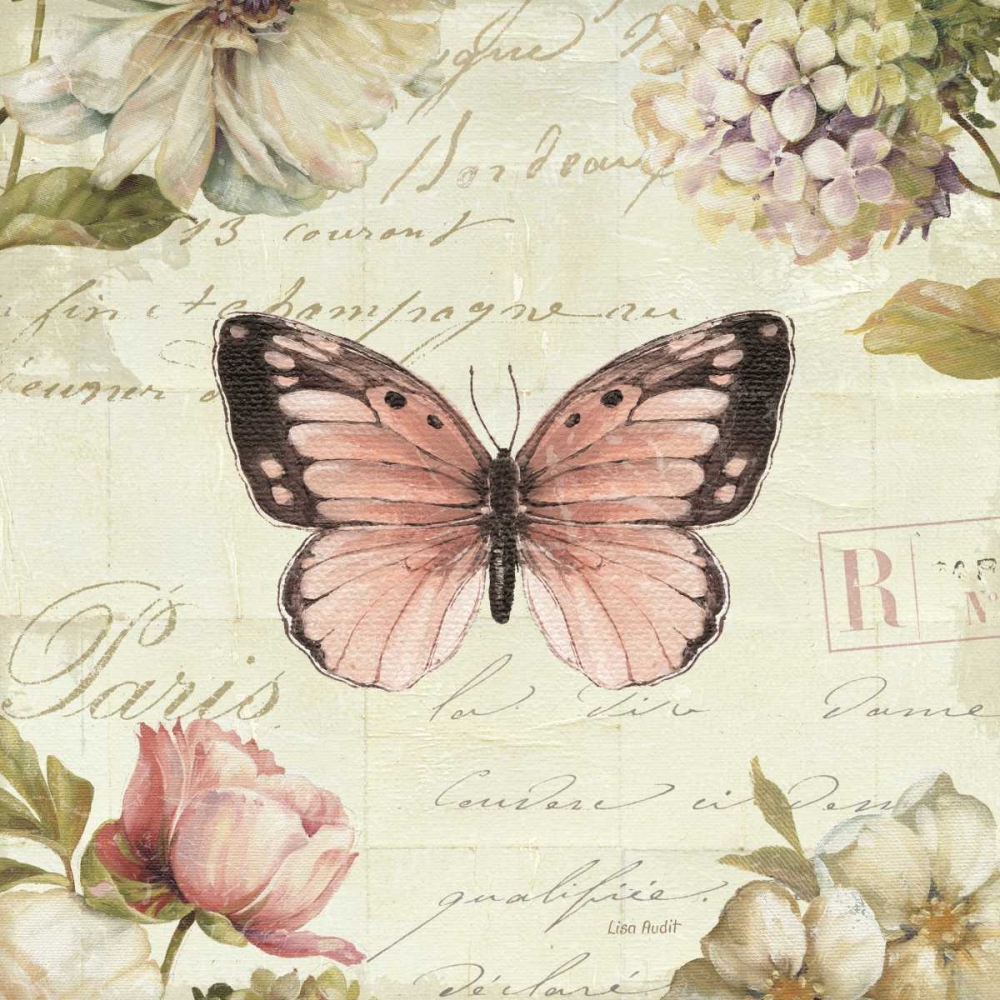 Wall Art Painting id:33403, Name: Marche de Fleurs  Butterfly I, Artist: Audit, Lisa
