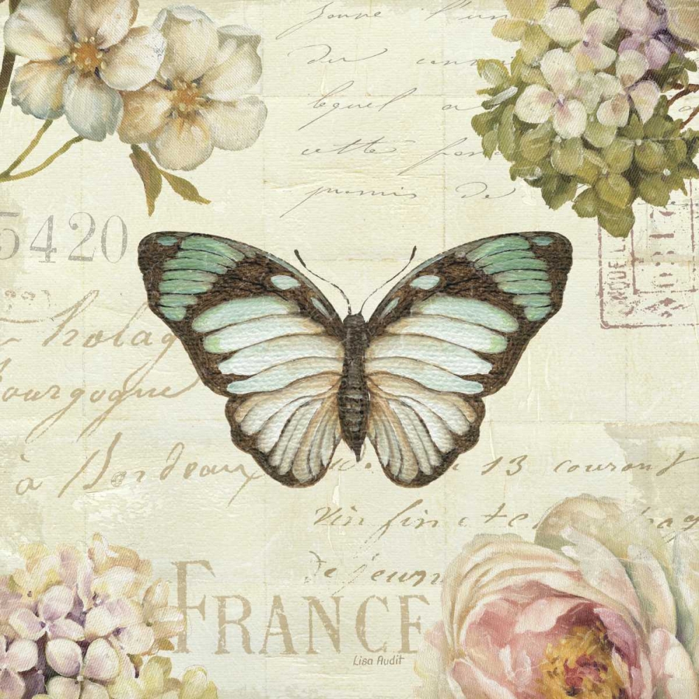 Wall Art Painting id:33404, Name: Marche de Fleurs Butterfly II, Artist: Audit, Lisa