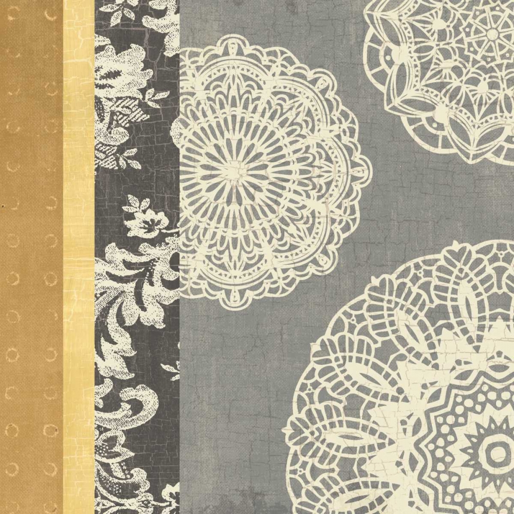 Wall Art Painting id:17721, Name: Contemporary Lace I - Yellow Grey, Artist: Hershey, Moira