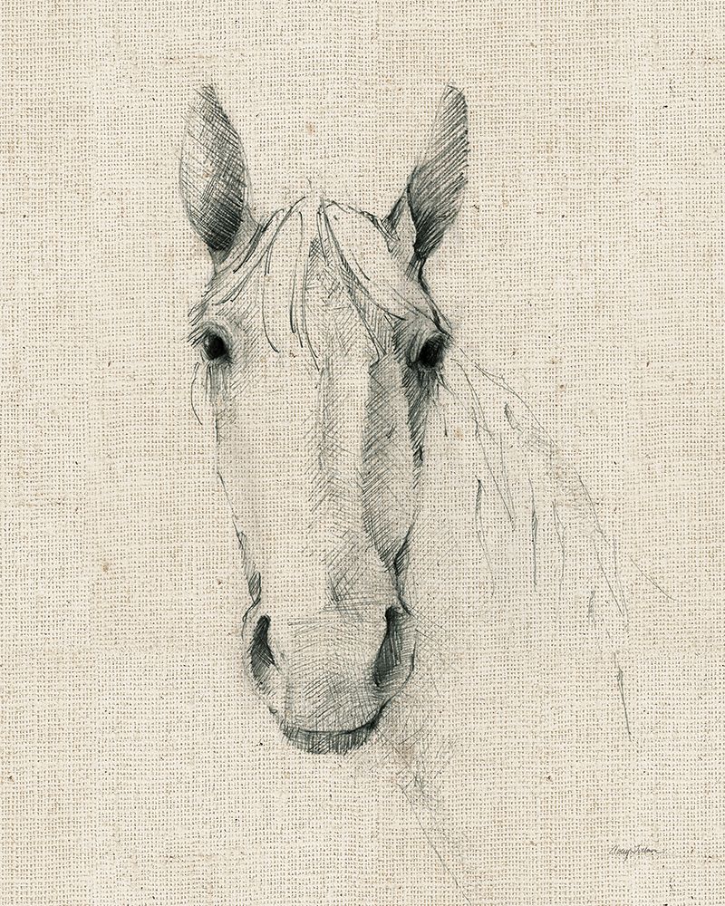 Wall Art Painting id:771184, Name: Horse Sketch on Burlap, Artist: Tillmon, Avery