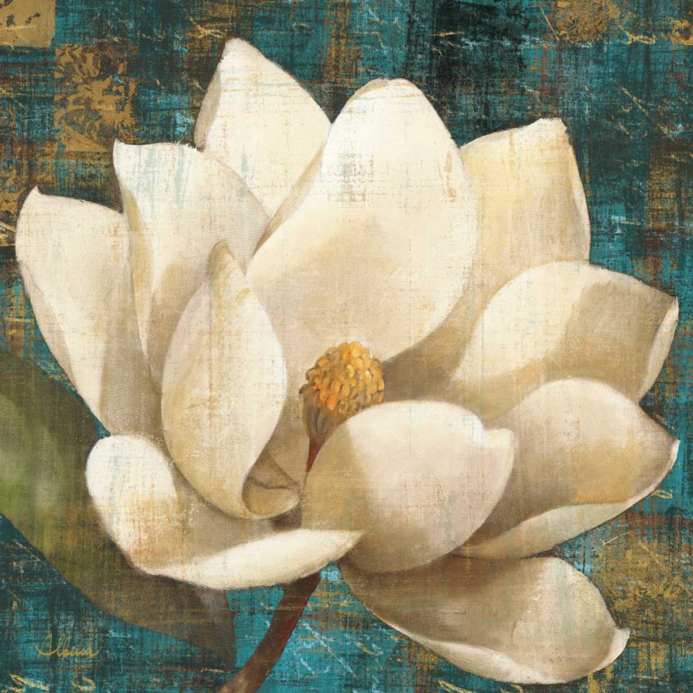 Wall Art Painting id:17416, Name: Magnolia Blossom Turquoise, Artist: Hristova, Albena