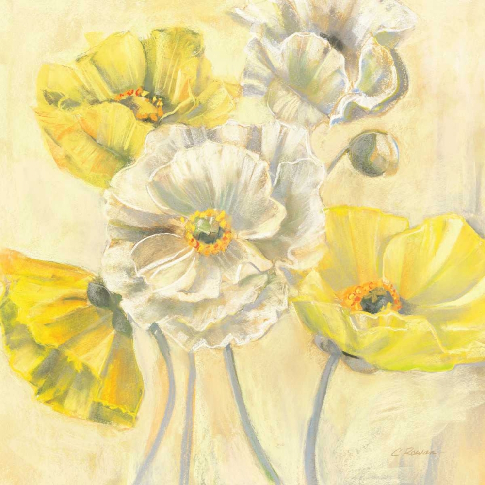 Wall Art Painting id:18030, Name: Gold and White Contemporary Poppies I, Artist: Rowan, Carol