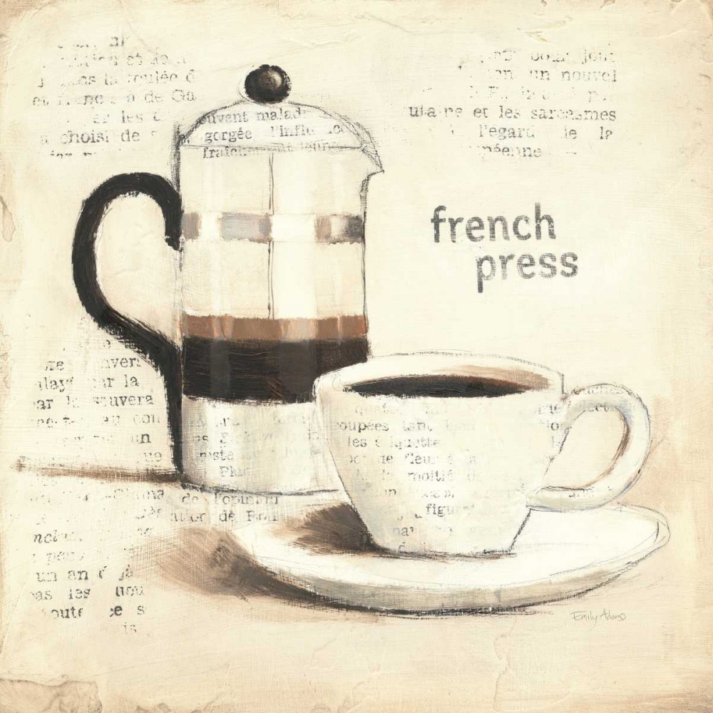 Wall Art Painting id:17301, Name: Parisian Coffee III, Artist: Adams, Emily