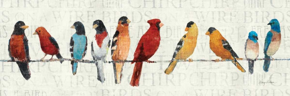 Wall Art Painting id:33975, Name: The Usual Suspects - Birds on a Wire, Artist: Tillmon, Avery