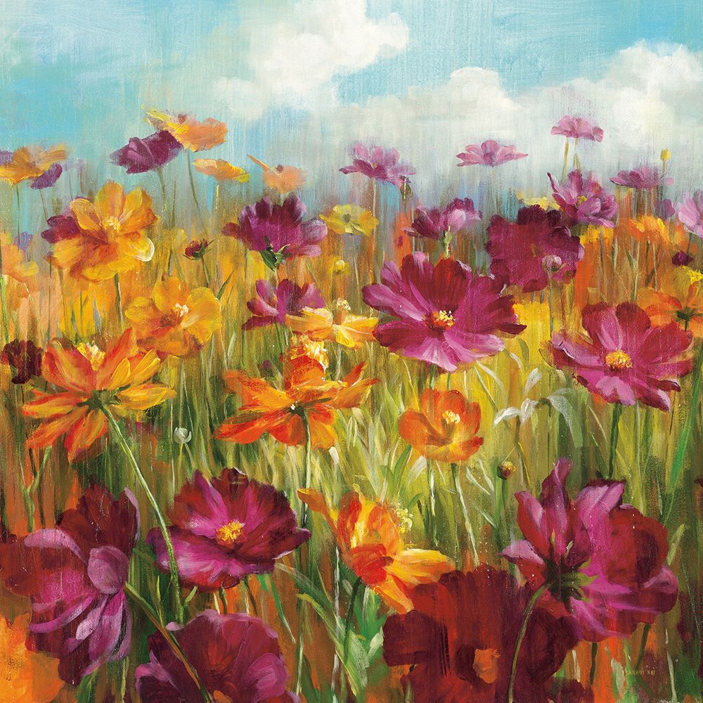 Wall Art Painting id:678154, Name: Cosmos in the Field Purple, Artist: Nai, Danhui