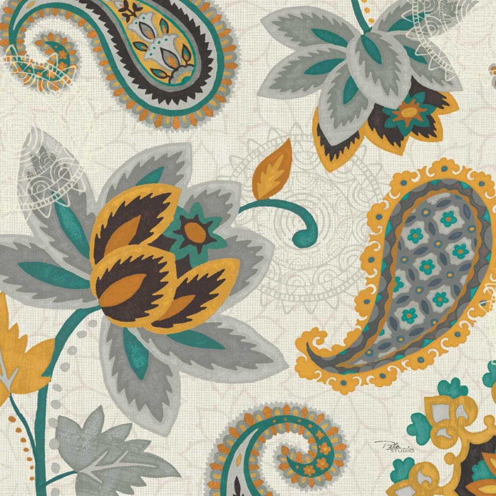 Wall Art Painting id:18661, Name: Decorative Nature II Turquoise Cream, Artist: Pela Studio