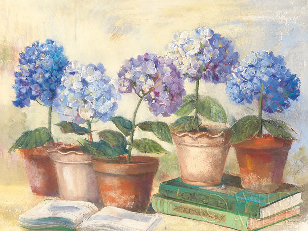 Wall Art Painting id:419651, Name: Gardeners Hydrangeas, Artist: Rowan, Carol