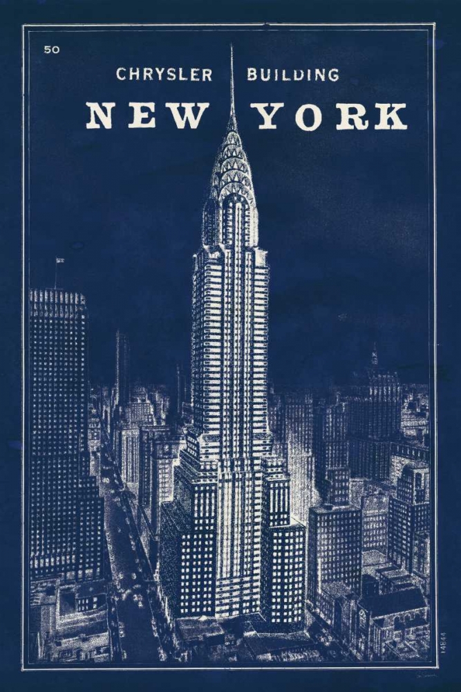 Wall Art Painting id:20988, Name: Blueprint Map New York Chrysler Building, Artist: Schlabach, Sue
