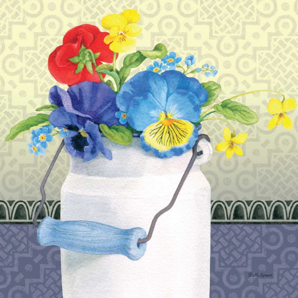 Wall Art Painting id:28278, Name: Blue Pansy III no Border, Artist: Grove, Beth