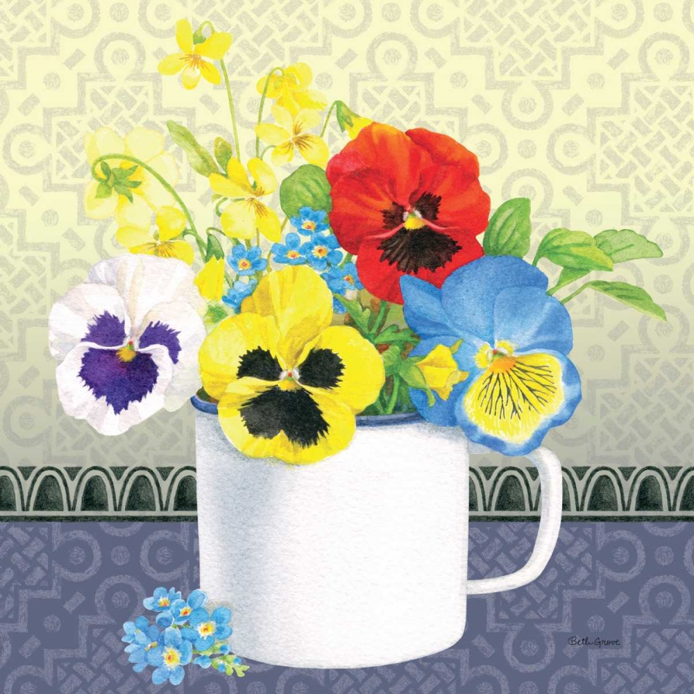 Wall Art Painting id:28279, Name: Blue Pansy IV no Border, Artist: Grove, Beth