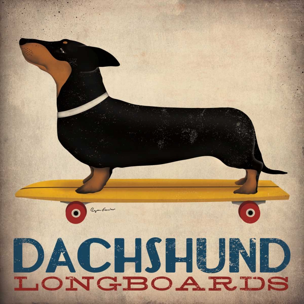 Wall Art Painting id:20926, Name: Dachshund Longboards, Artist: Fowler, Ryan