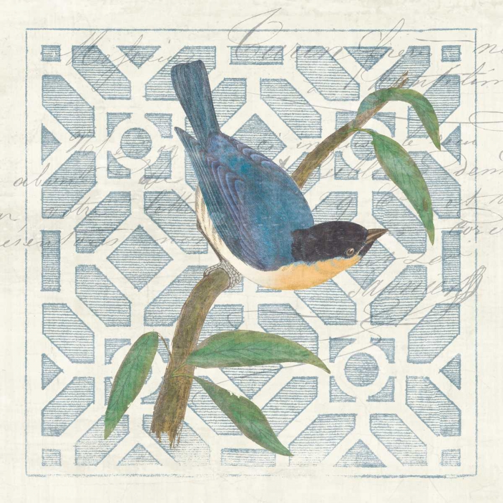 Wall Art Painting id:20927, Name: Monument Etching Tile I Blue Bird, Artist: Wild Apple Portfolio