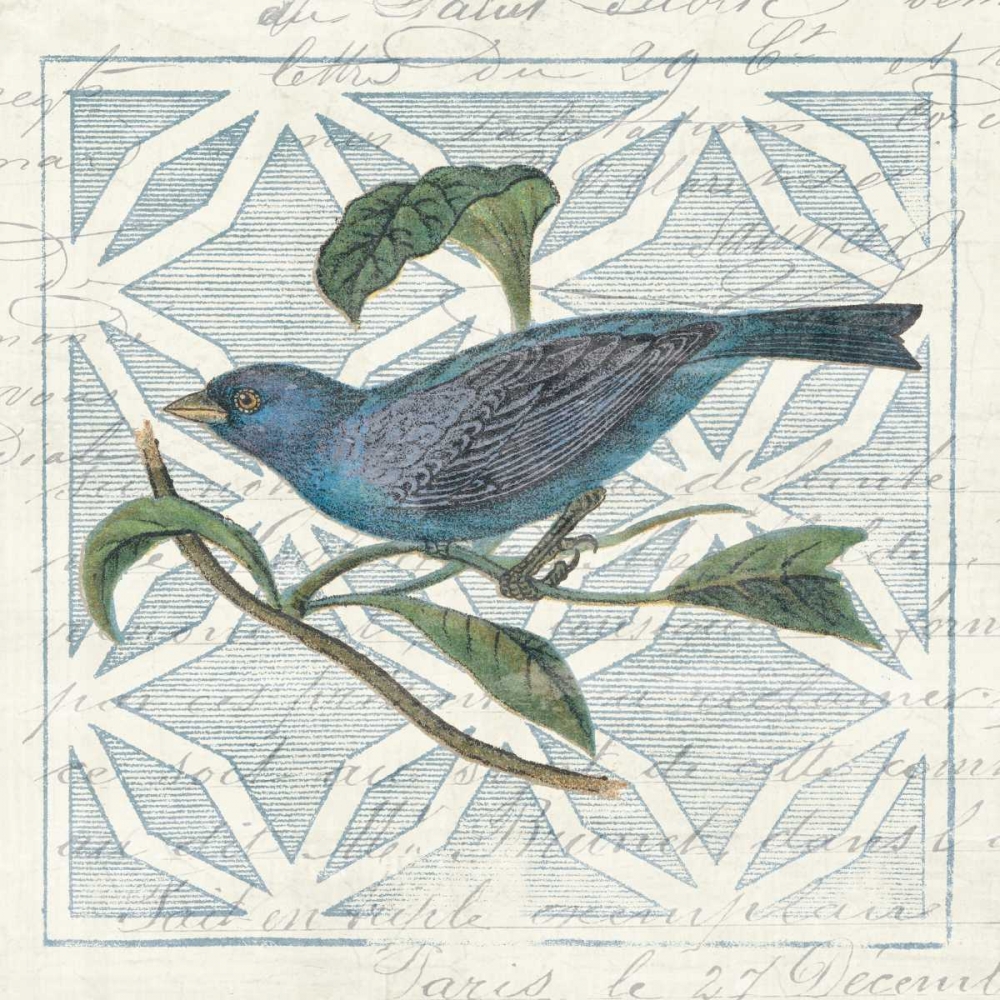 Wall Art Painting id:20928, Name: Monument Etching Tile II Blue Bird, Artist: Wild Apple Portfolio
