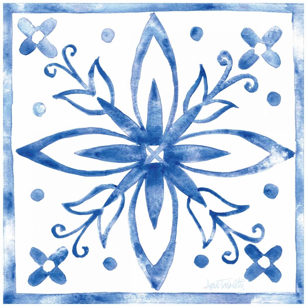 Wall Art Painting id:28545, Name: Tile Stencil I Blue, Artist: Tavoletti, Anne