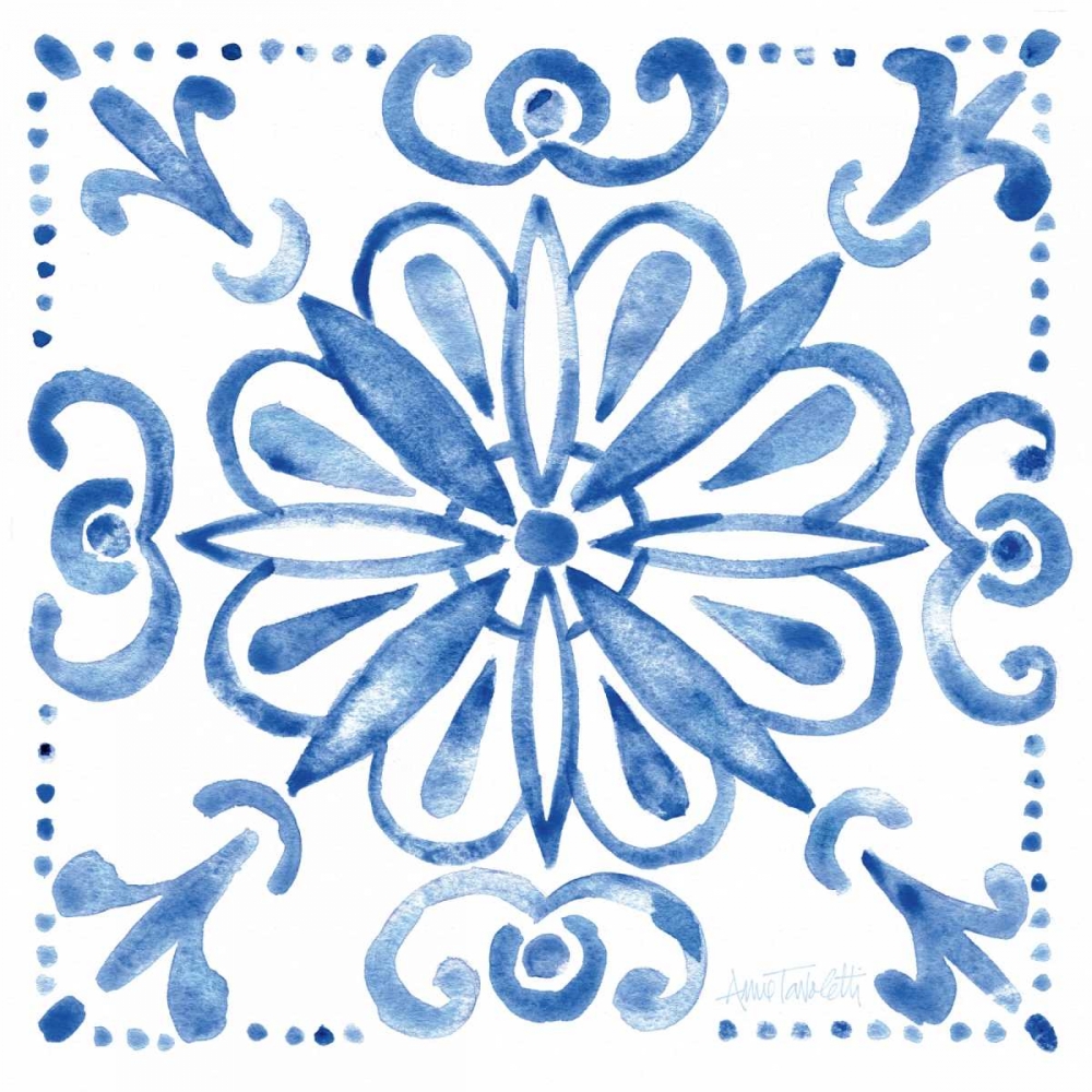 Wall Art Painting id:28547, Name: Tile Stencil IV Blue, Artist: Tavoletti, Anne
