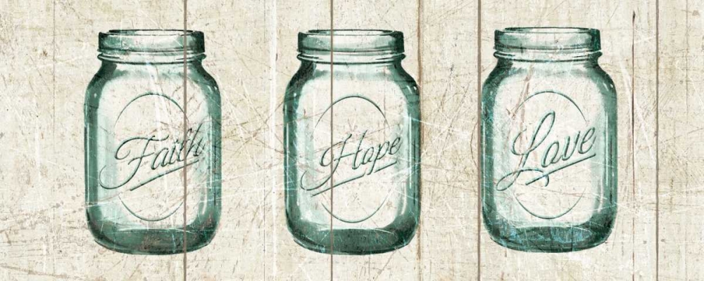 Wall Art Painting id:28648, Name: Flea Market Mason Jars Panel I v.2, Artist: Wild Apple Portfolio