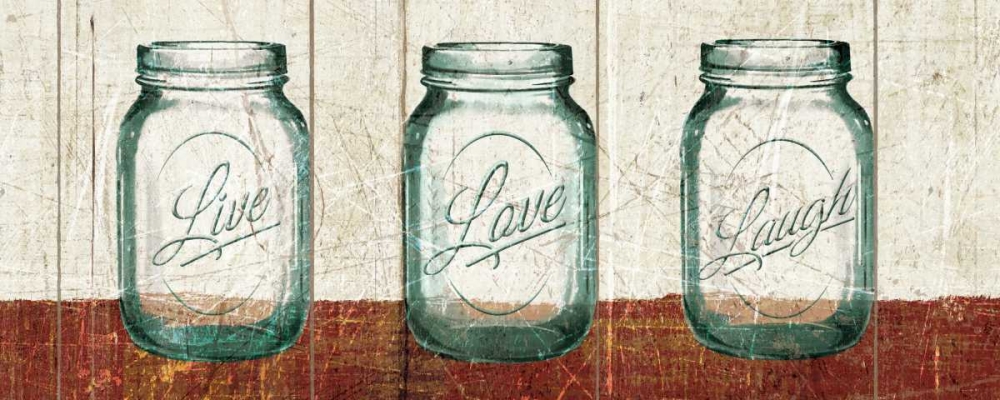 Wall Art Painting id:28649, Name: Flea Market Mason Jars Panel II Table, Artist: Wild Apple Portfolio