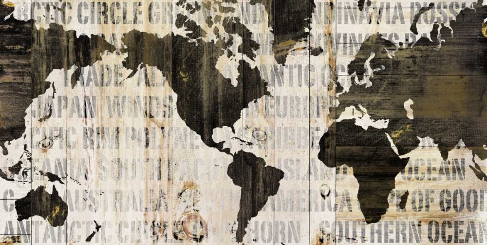 Wall Art Painting id:41133, Name: Crate World Map Neutral, Artist: Schlabach, Sue
