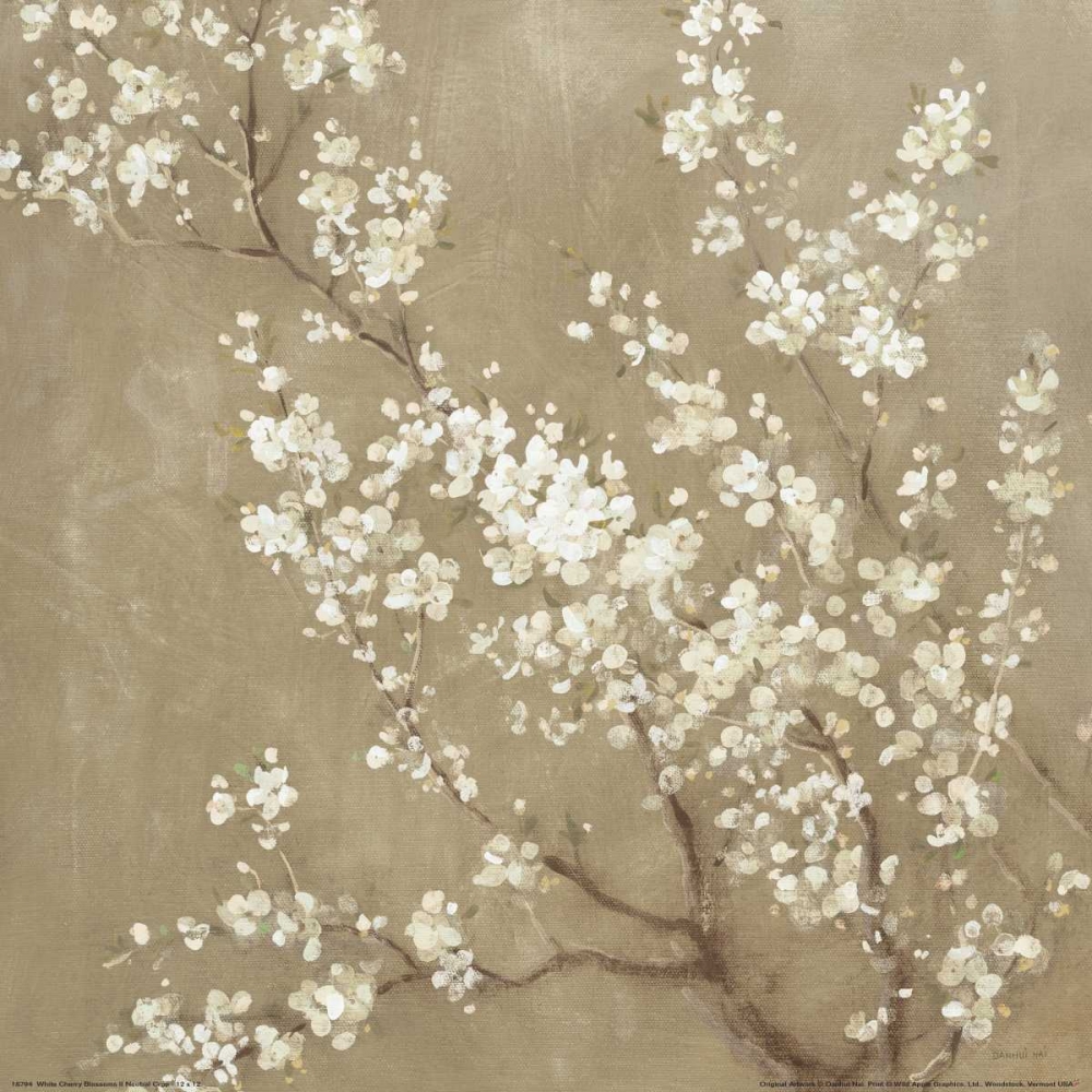 Wall Art Painting id:117640, Name: White Cherry Blossoms II Neutral Crop, Artist: Nai, Danhui
