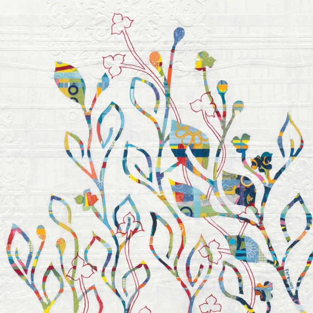 Wall Art Painting id:48070, Name: Rainbow Vines with Flowers, Artist: Ferguson, Kathy