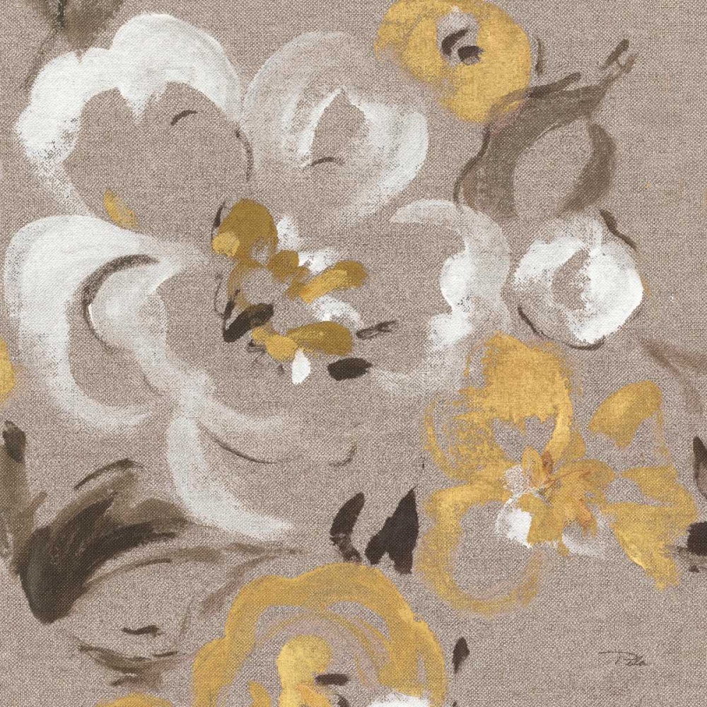 Wall Art Painting id:59765, Name: Brushed Petals II Gold , Artist: Pela