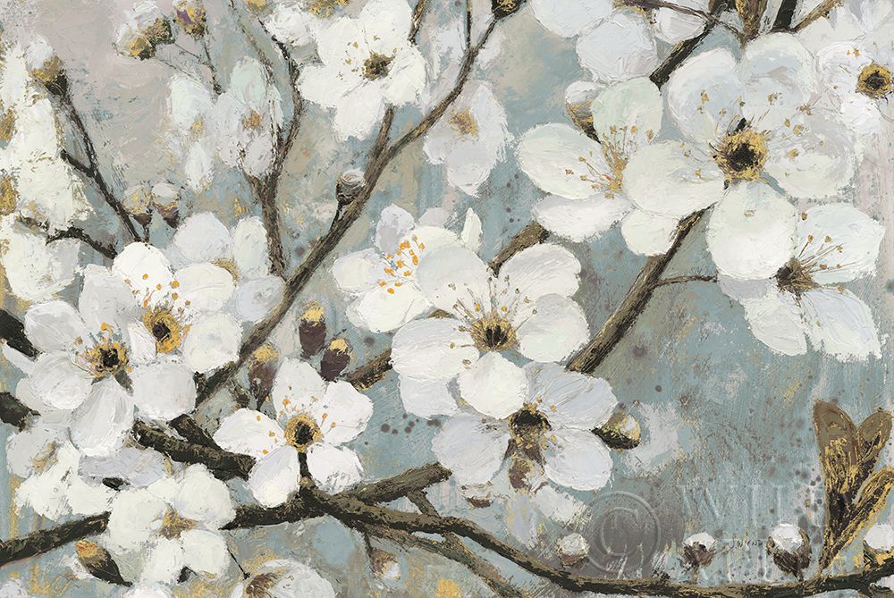 Wall Art Painting id:231253, Name: Cherry Blossoms I Blue, Artist: Wiens, James