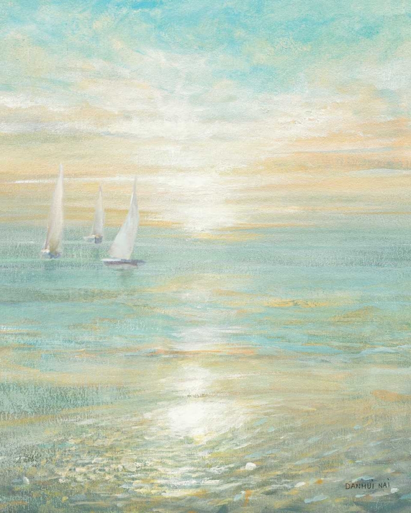 Wall Art Painting id:105925, Name: Sunrise Sailboats I, Artist: Nai, Danhui