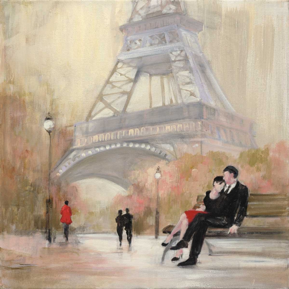 Wall Art Painting id:73646, Name: Romantic Paris I Red Jacket, Artist: Purinton, Julia