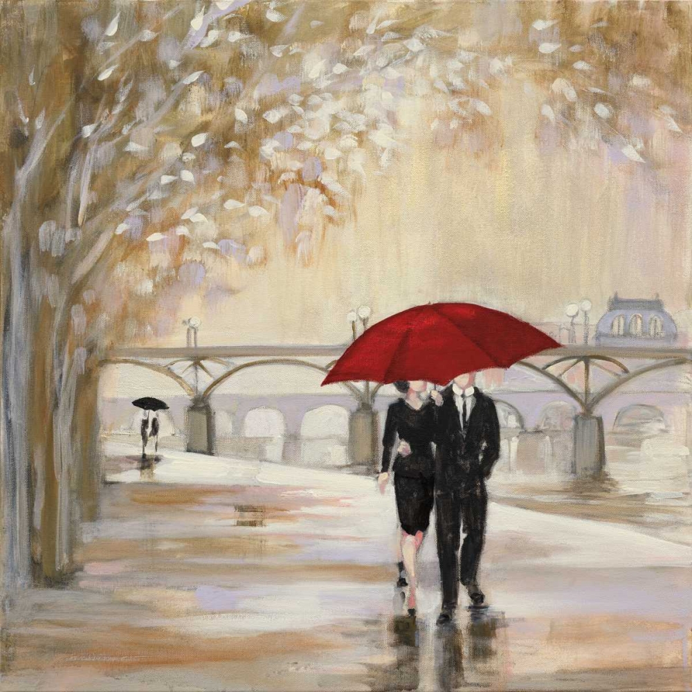 Wall Art Painting id:73647, Name: Romantic Paris III Red Umbrella, Artist: Purinton, Julia