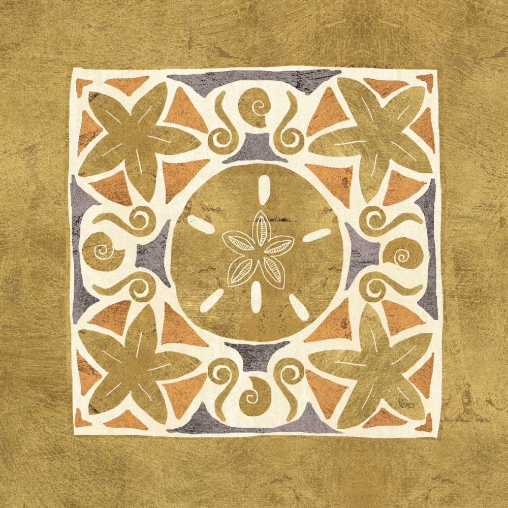 Wall Art Painting id:73925, Name: Undersea Gold Tile I, Artist: Charron, Veronique