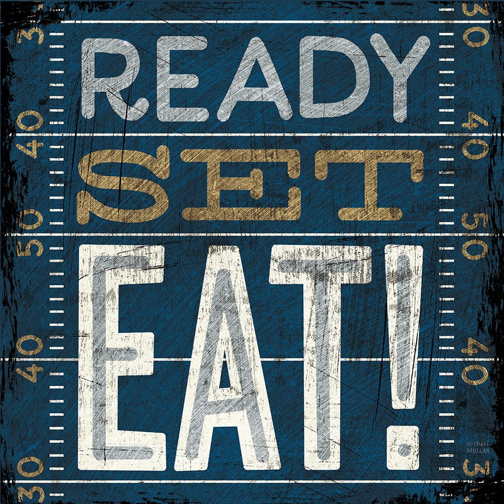 Wall Art Painting id:768854, Name: Football II Blue, Artist: Mullan, Michael