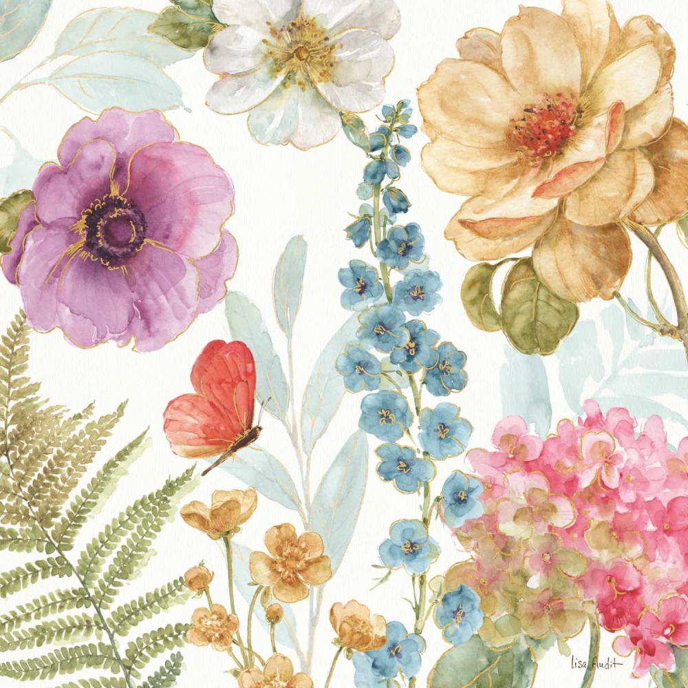 Art Print: Rainbow Seeds Flowers III