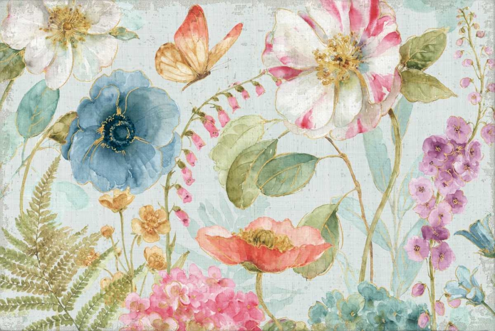 Art Print: Rainbow Seeds Flowers I Gray