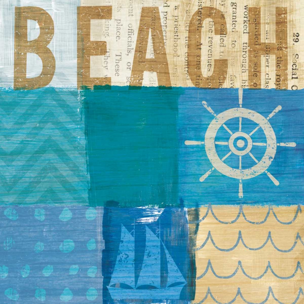 Wall Art Painting id:151384, Name: Beachscape Collage IV, Artist: Mullan, Michael