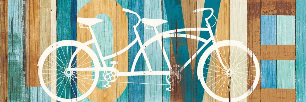 Wall Art Painting id:151390, Name: Beachscape Tandem Bicycle Love, Artist: Mullan, Michael