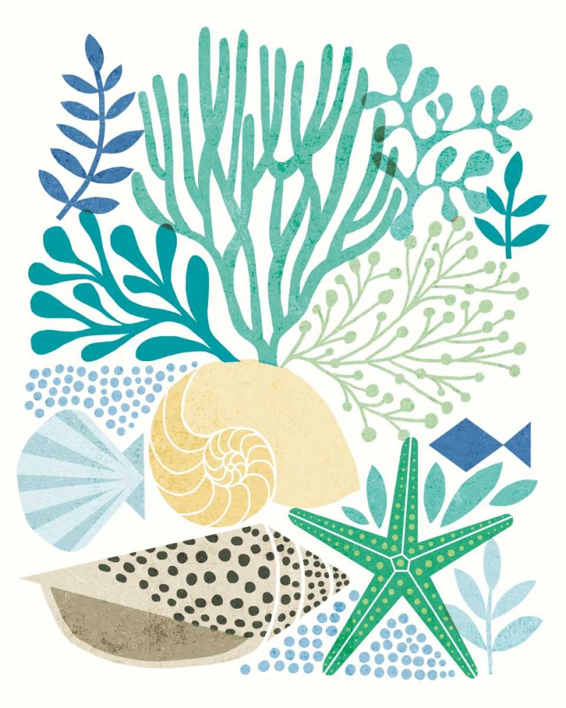 Wall Art Painting id:151438, Name: Under Sea Treasures V Sea Glass, Artist: Mullan, Michael