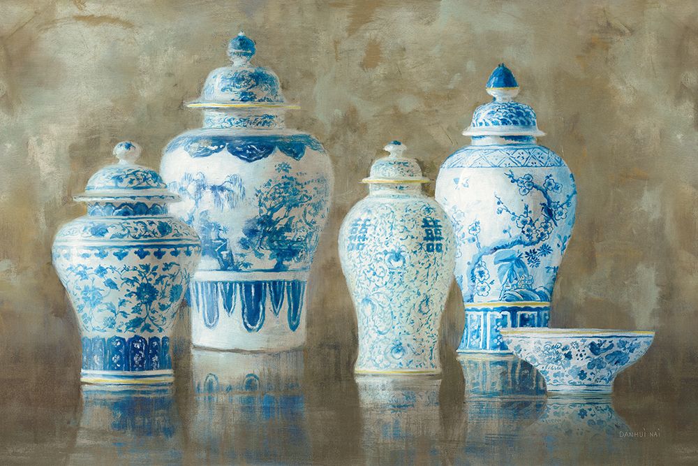 Wall Art Painting id:678169, Name: Ginger Jar Still Life Neutral, Artist: Nai, Danhui