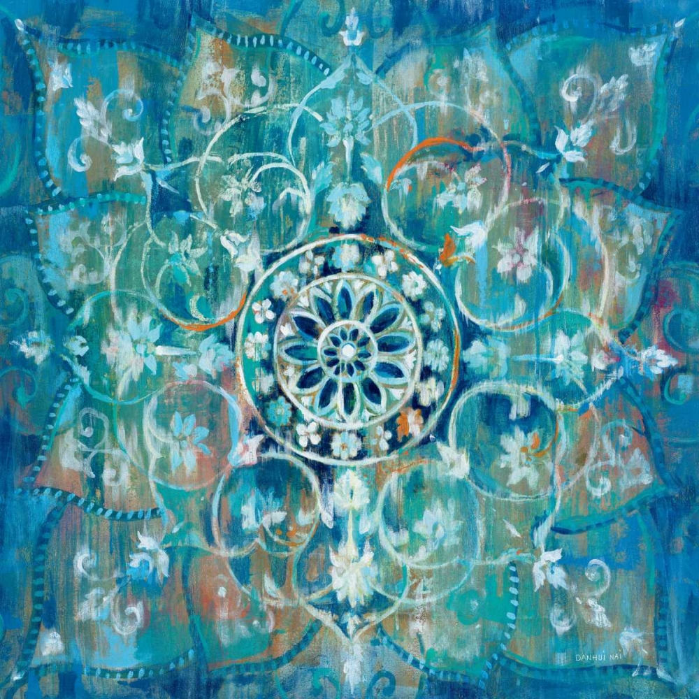 Wall Art Painting id:93355, Name: Mandala in Blue I Sq, Artist: Nai, Danhui
